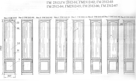 КУПАВА Шкаф для книг 1-дв. ГМ 2312 карниз спереди, петли справа /дуб (P-43)