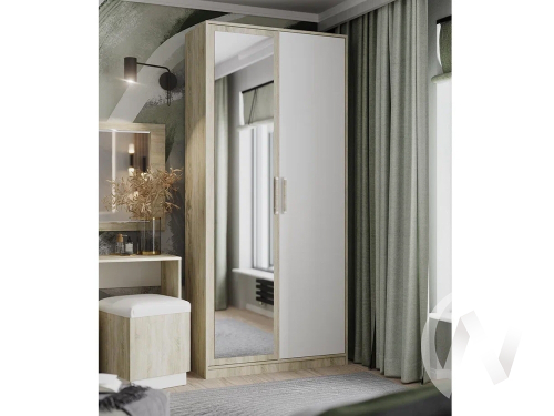 Шкаф 2х ств секция №5 НКМ Эдем-1 (дуб сонома/белый жемчуг; дуб сонома)