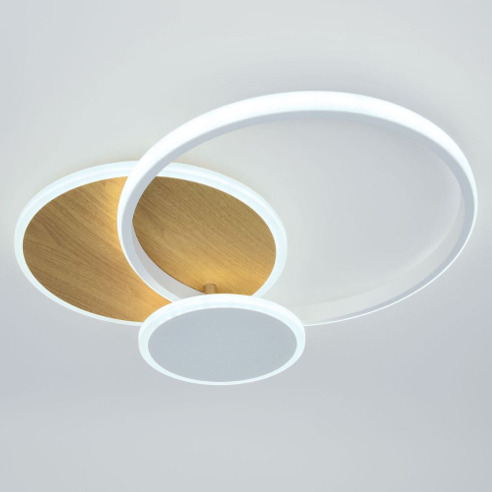 Светильник потолочный светодиодный ЭРА Модерн City CLL-1-60-RC WH+Wood с ДУ 3K-6,5K белый-золото | Светильники SPB-6 с ДУ