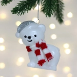 Елочная игрушка «Милый мишка» 8*4*9 см, Серебро