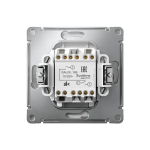 ARTGALLERY 2-клавишный ВЫКЛЮЧАТЕЛЬ ДЛЯ ЖАЛЮЗИ, 2х сх.4, 10А, механизм, быстрозажим. клем., АЛЮМИНИЙ