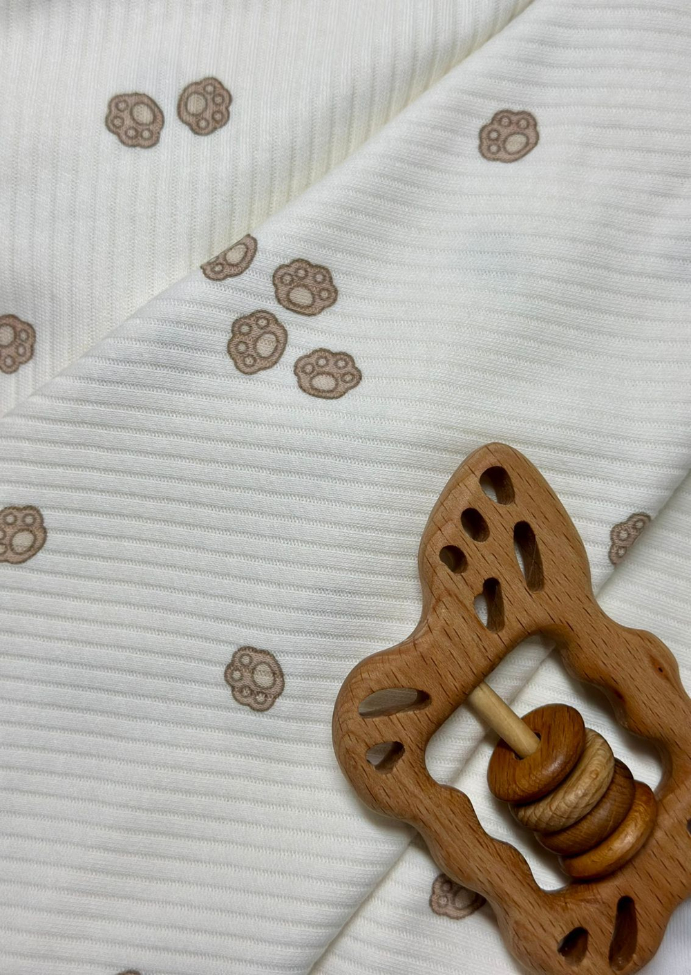 Пелёнка Лапки Рубчик Экрю 85*130 RinaAmari