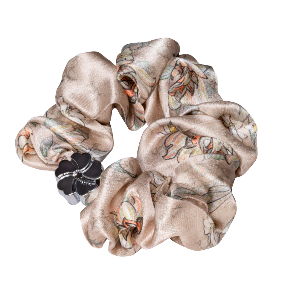 Комплект шелковых резинок для волос Mollen Лазоревый цветок пудровый