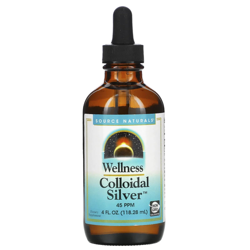 Source Naturals, Wellness Colloidal Silver, коллоидное серебро для хорошего самочувствия, 22,5 част./млн, 118,28 мл (4 жидк. унции)