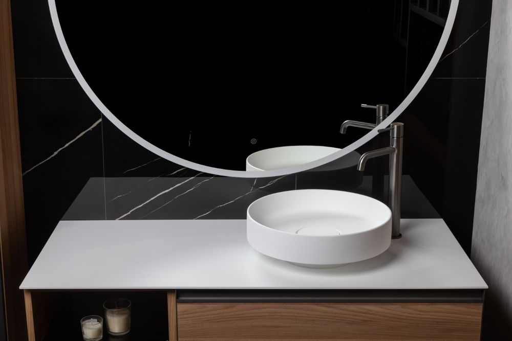 Boheme Раковина накладная Corian 400*130 Matt White