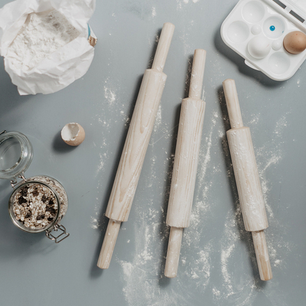 Набор деревянных скалок из древесины сибирского кедра 3шт. диаметром 4.5 см. RPN2