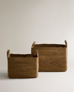 Zara Home Корзина из морской травы, цвет бежевый, 40 см