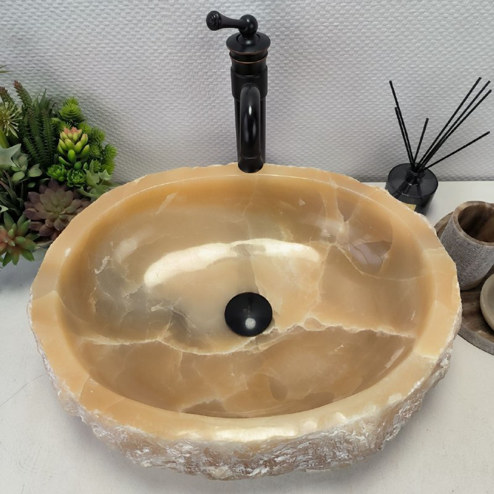 Раковина из оникса Erozy Yellow EO-62227 52*40*16 0095