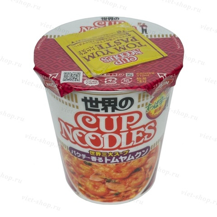 Японская лапша Nissin Cup Noodles вкус Том-ям в стакане, 75 гр.