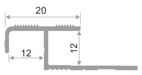АПZR 12мм "DO-2" 2,7м Серебро глянец ZR-об. 20мм на порог анод. алюм.