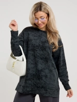 Кофта больших размеров оверсайз удлиненная без начеса теплая