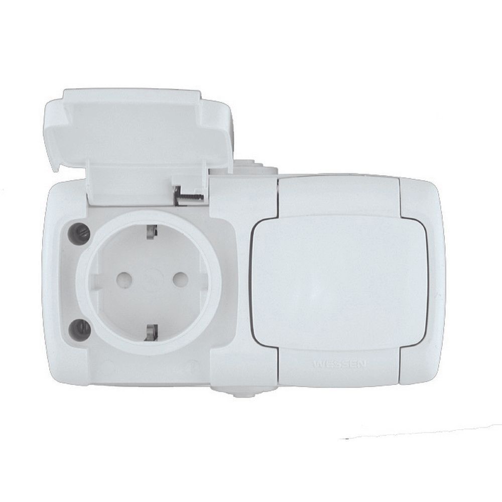 Розетка Schneider Electric Рондо 2-местная с крышк. о/п с з/к бел. 16А 250В