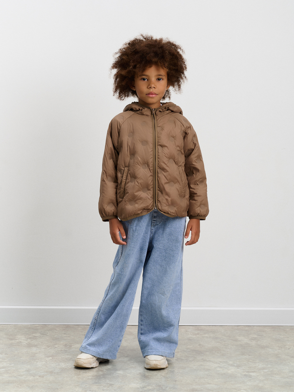 Пуховик демисезонный детский Д-1 цвет коричневый