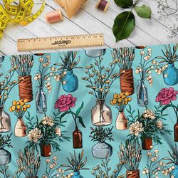 Ткань флис сухоцветы в бутылочке