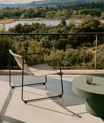 Кресло Maurina из оцинкованной стали зеленого цвета и серой веревки