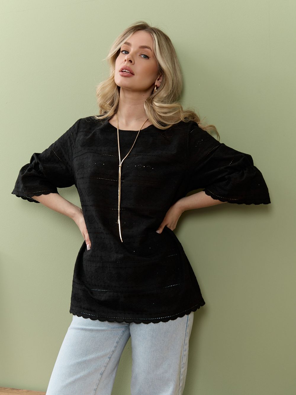 Блузка Милица-1 Виотекс ЧЕРНЫЙ -7