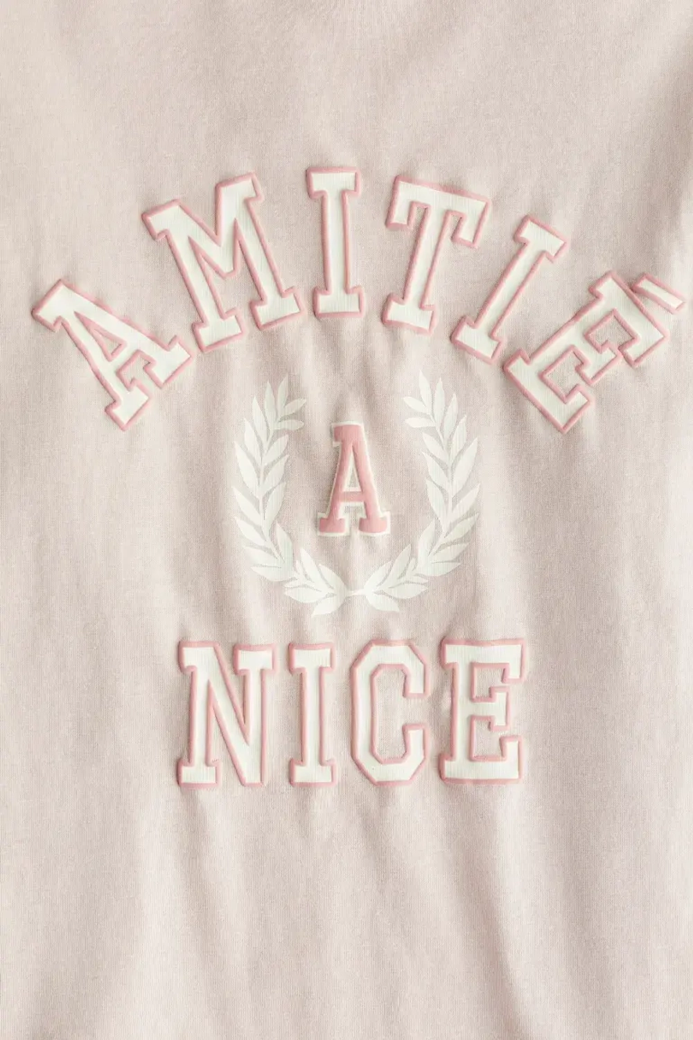 H&M Футболка оверсйз с принтом, светло-розовый