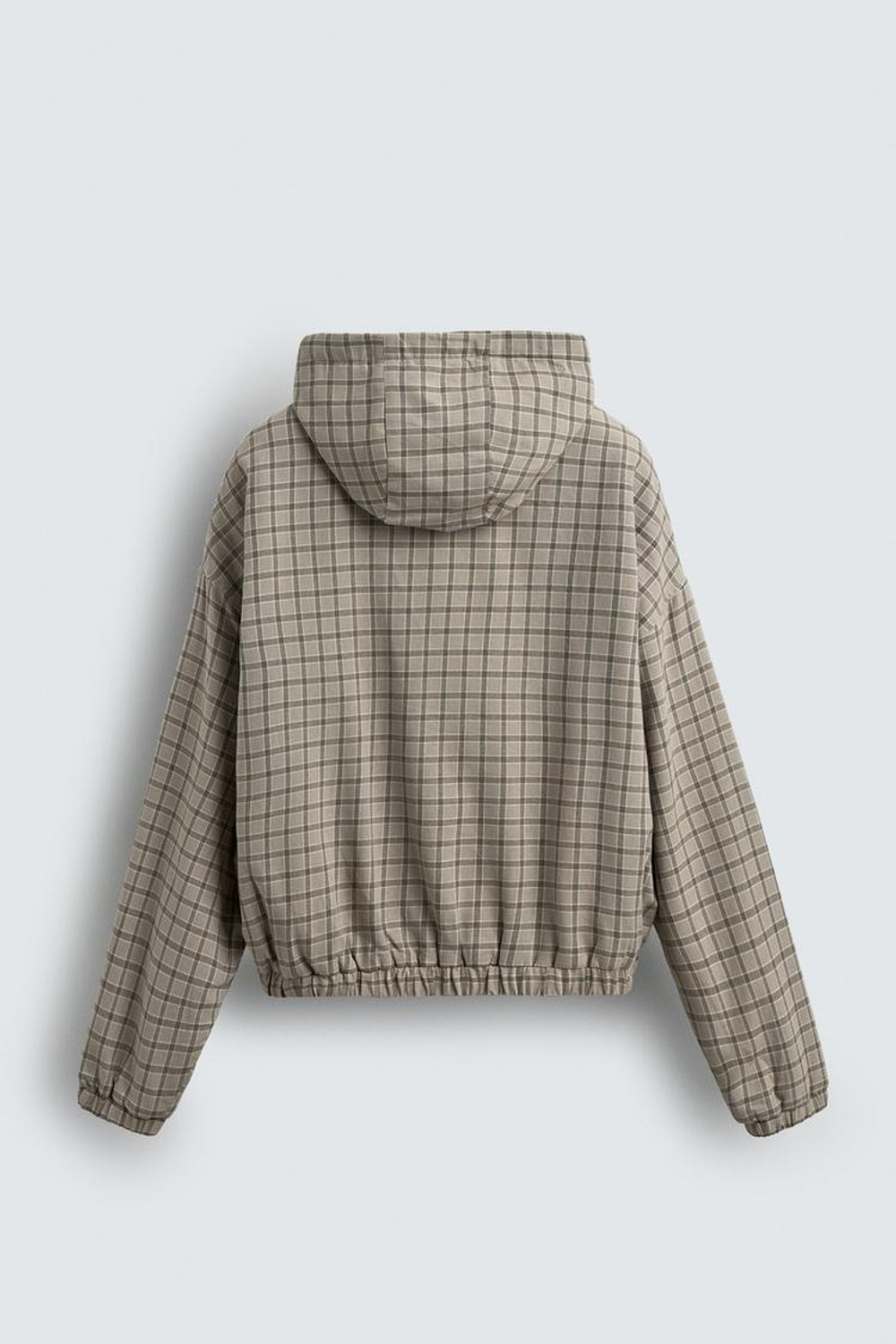 ZARA КУРТКА СВОБОДНОГО КРОЯ В КЛЕТКУ, БЕЖЕВЫЙ