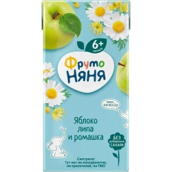 Сок детский ФрутоНяня, из яблок с липой и ромашкой, 0,2 л