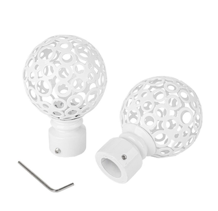 Наконечники "Метеор" металлические d16 мм, цвет белый глянец