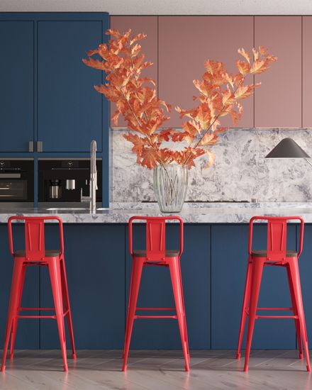 Стул барный TOLIX WOOD со спинкой красный глянцевый