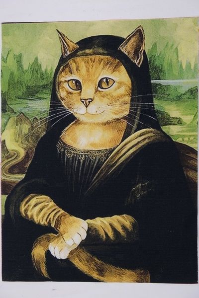 КОШКА ДЖОКОНДА, панно, холст 20 / 15 см 1