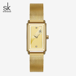 Часы наручные женские кварцевые золотистые