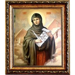 Сарра Ливийская, Египетская, дева, преподобная отшельница. Икона на холсте.