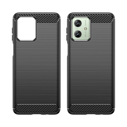 Мягкий чехол в стиле карбон для смартфона Motorola Moto G54, серия Carbon от Caseport