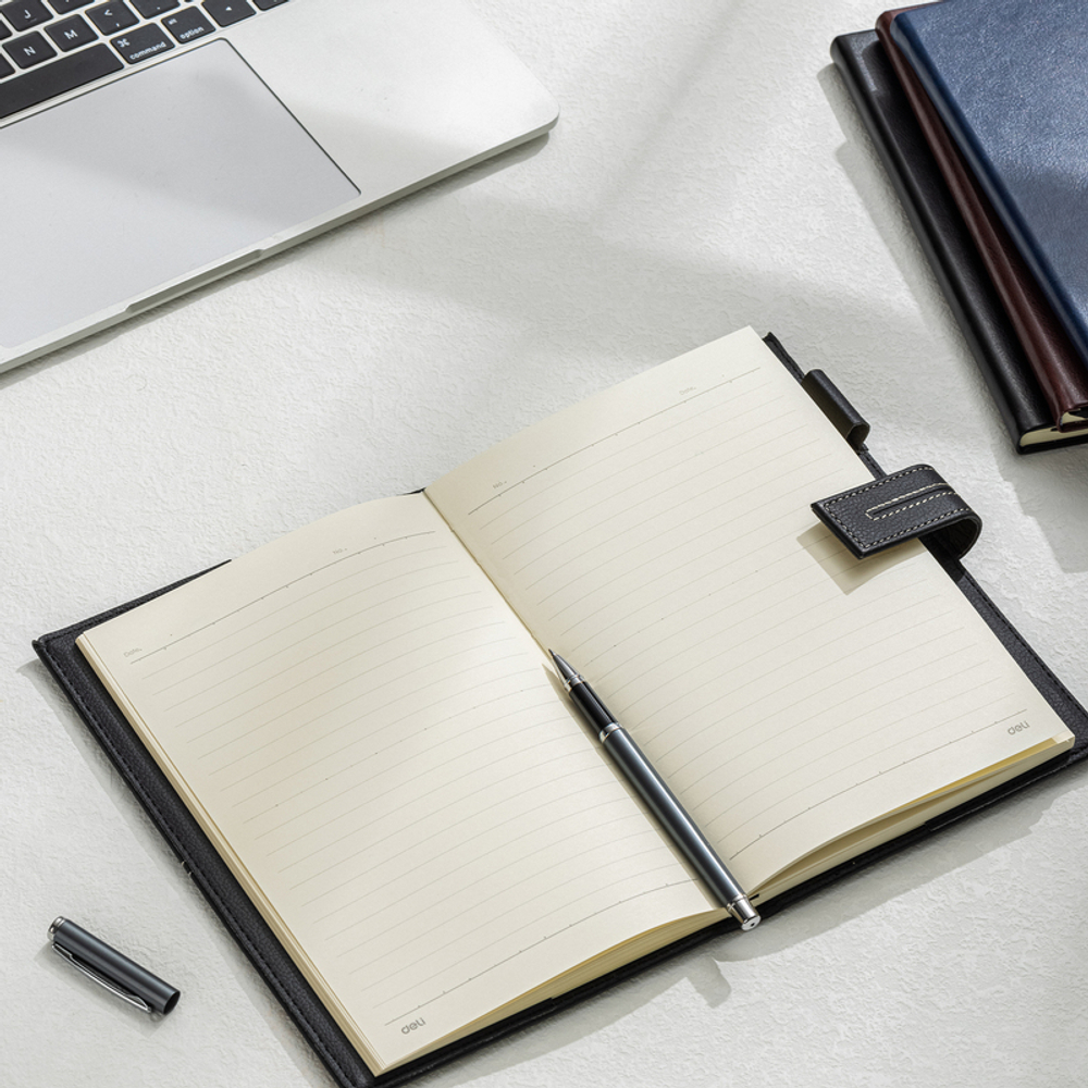 Ежедневник недатированный Deli А5, 240 страниц, 80 г/кв.м., черный