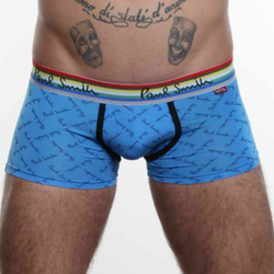 Мужские трусы боксеры Paul Smith синие с надписью