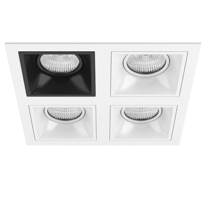 Комплект из светильников и рамки Lightstar Domino Quadro (214546+214507+214506+214506+214506) D54607060606