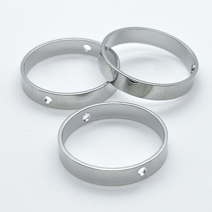 Коннектор-рамка Круг, цвет серебро (родий), размер 22 мм, цена за 1 шт