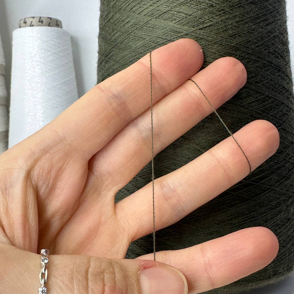 WISH - Loro Piana; 100% меринос; 3000м/100гр, (2/60); col. VERDONE LG50JT, цвет: зеленый темный оливковый