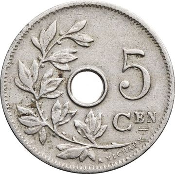 5 сантимов 1904-1907 Бельгия (Надпись на голландском - BELGIË)