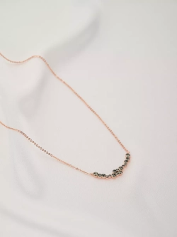 Тонкое колье Млечный путь с серыми кристаллами Swarovski