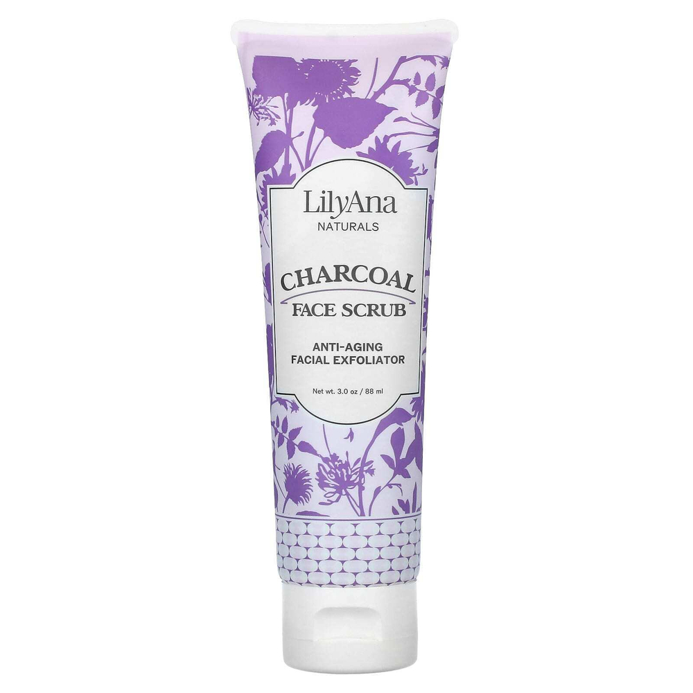Lilyana Naturals, скраб для лица с древесным углем, 88 мл (3 унции)