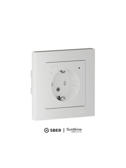 Розетка AtlasDesign Smart 16А L+N с заземл. защ. шторки Zigbee механизм бел. SE ATN000145Z
