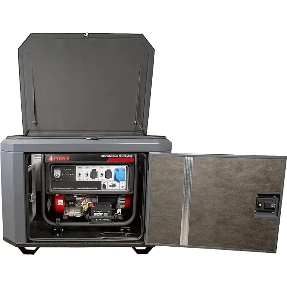 A-iPower A6000EAX бензиновый генератор в кожухе 1200 RAL 7024 с блоком АВР 400В/25А (8 pin) New УТ-11183710/29109