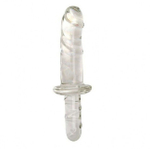 Двусторонний фаллос из стекла The Zeus (Цвет: прозрачный)