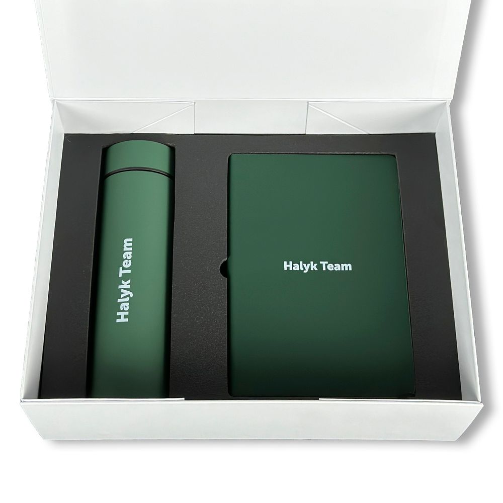 Набор Halyk Team Блокнот + Термос