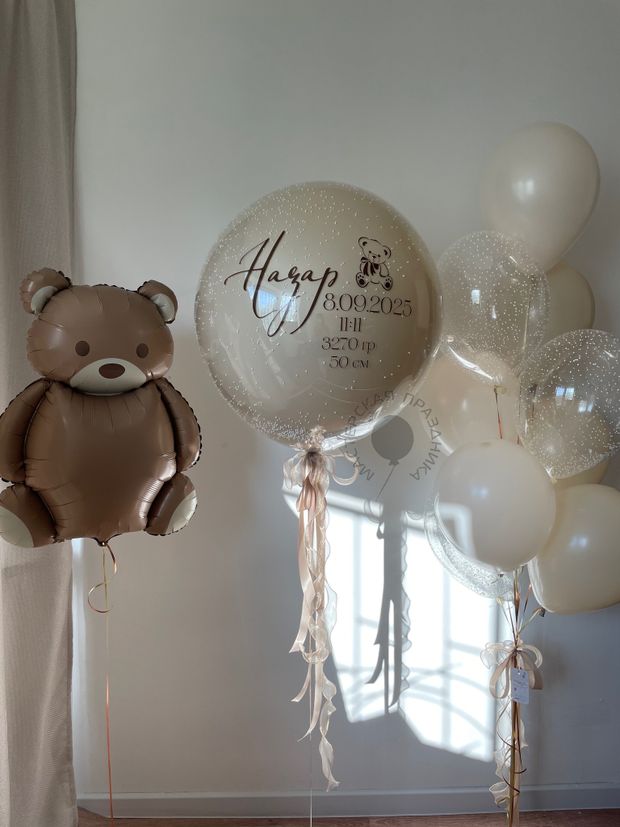 Воздушные шары на выписку Мишка Барни №8503