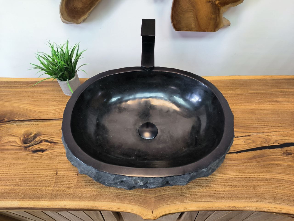 Раковина из андезита Erozy Black EA-65643 50х40х15 из натурального камня