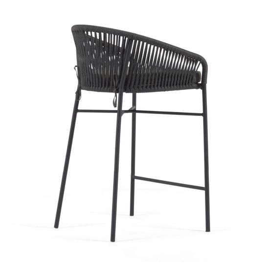 Веревочный барный стул Yanet черного цвета 80 см