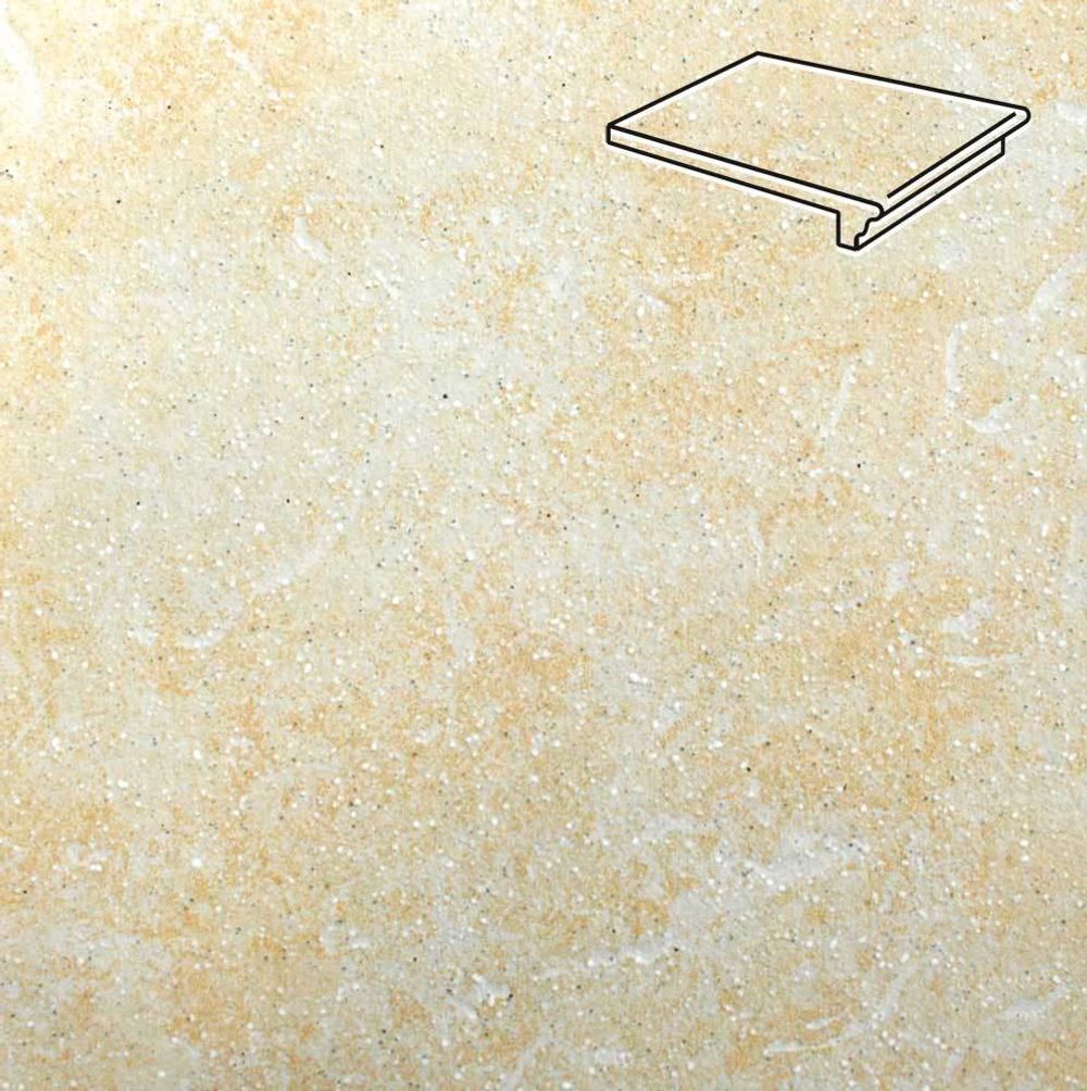 Stroeher - Keraplatte Roccia 833 corda 340x294x12 артикул 9340 - Клинкерная ступень - флорентинер