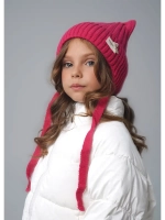 Шапка для девочки с ушками осенняя