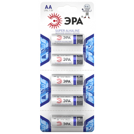 Батарейки ЭРА LR6-5BL Strip SUPER Alkaline