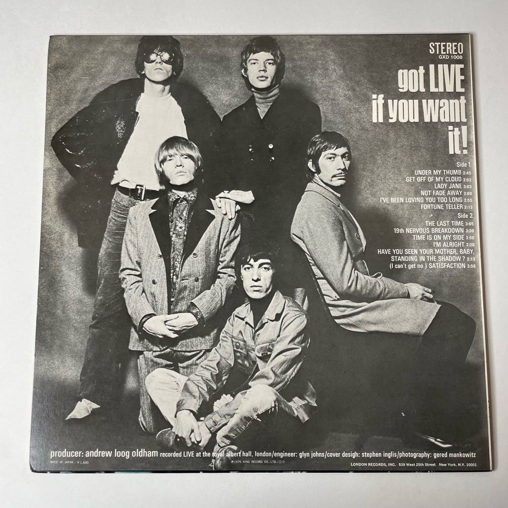 Винтажная виниловая пластинка LP The Rolling Stones Got Live If You Want It (Japan 1976) (No Obi) Lady Jane