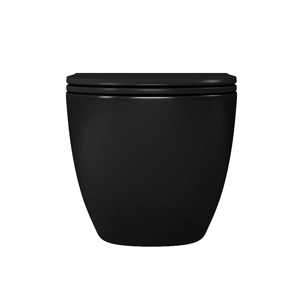 Унитаз подвесной D&K Matrix DT1396025 черный матовый, безободковый, с крышкой микролифт