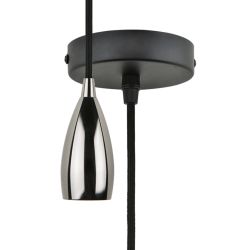 DLC-T-S32-E27 TS-1M-BL PEARL BLACK Патрон декоративный. серия Techno. с проводом 1м и креплением. Материал алюминий. Цвет черный жемчуг. ТМ Uniel.